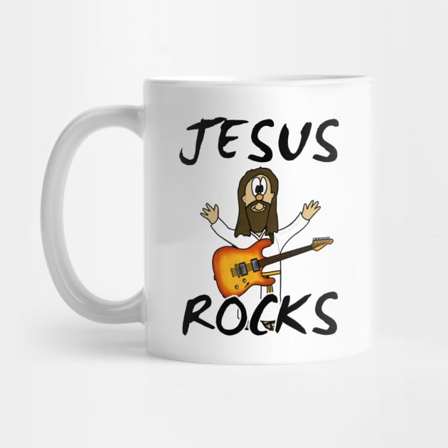 Jesus Rocks Electric Guitar Christian Guitarist by doodlerob
